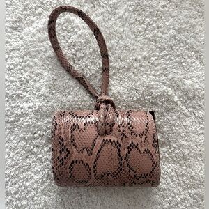 TOPSHOP Snake Print Clutch Knot Top Bag